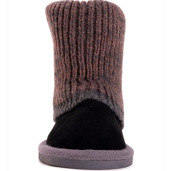 Girls MUK LUKS Dark Gray Cuffed Boots, Size 12 - Picture 4 of 5